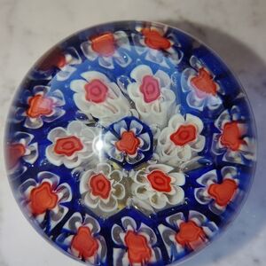 Murano Vintage Paperweight In The Design Millefiori " Thousand Flowers ".